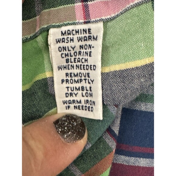 Vintage Ralph Lauren Plaid 90s Green Blue Red Tartan Plaid Classic Fit SIZE L - Picture 6 of 7